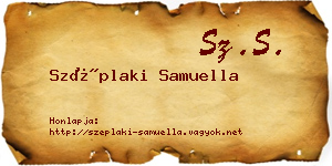 Széplaki Samuella névjegykártya
